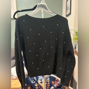 H&M Black Sweater with Pearl Details